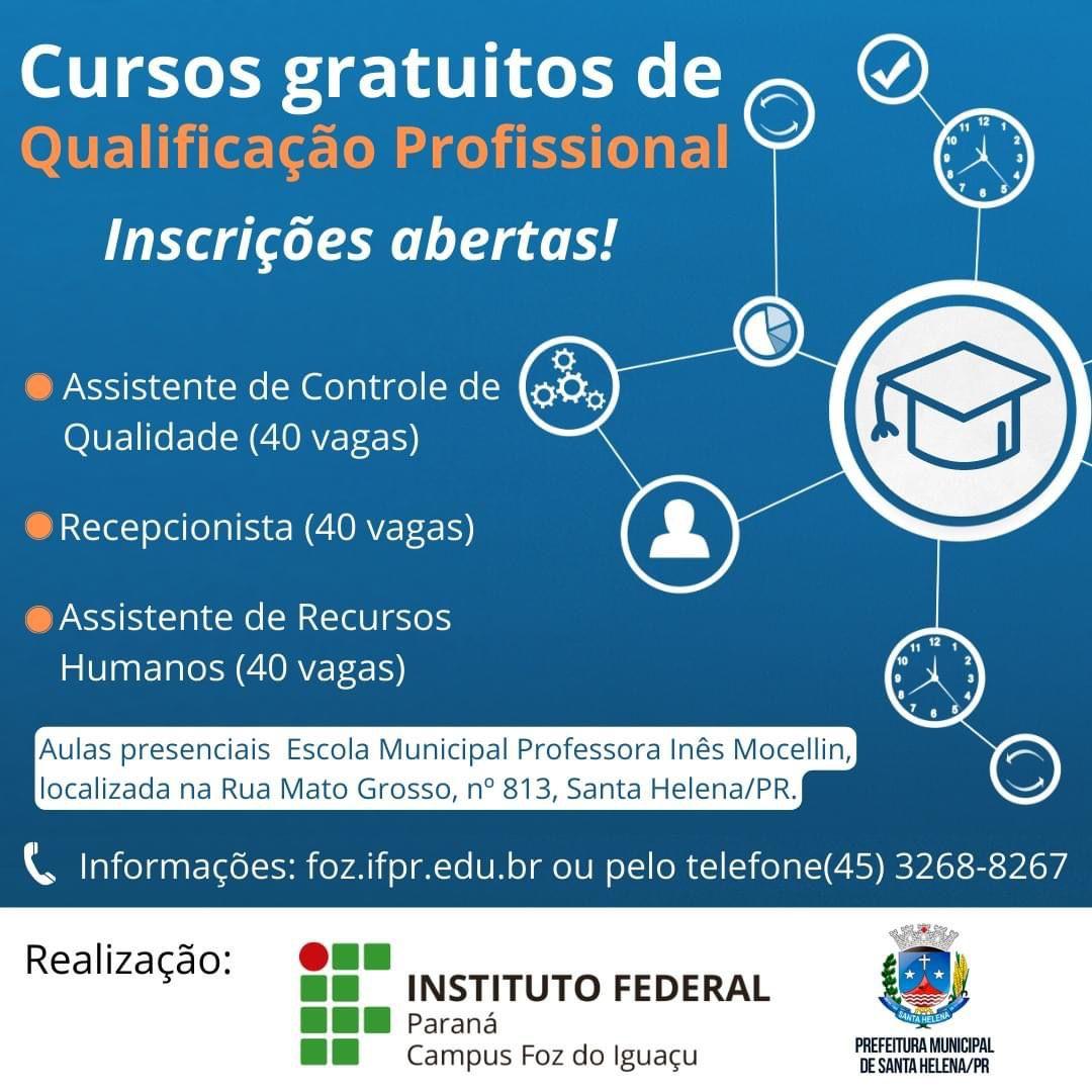 IFPR abre inscrições para cursos de curta duração em Santa Helena