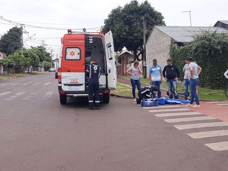 Adolescente fica ferida após colisão de bicicleta e patinete elétrico em Santa Helena