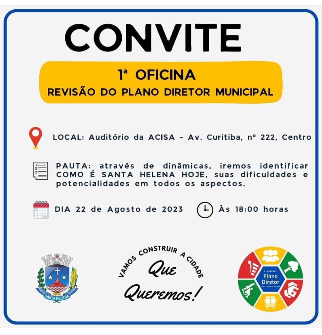 Comunidade é convidada a participar da 1ª Oficina Comunitária em Santa Helena