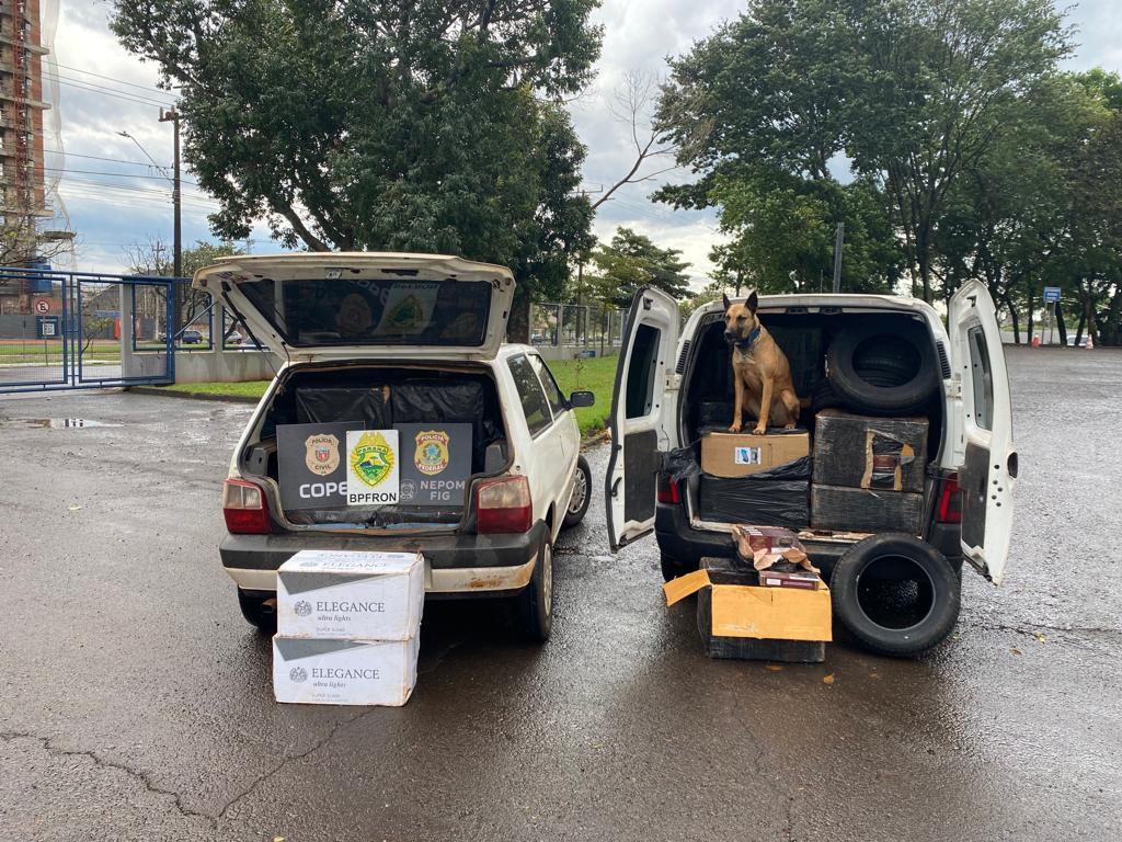 COPE e BPFron apreendem veículos com contrabando e detém homem em Itaipulândia