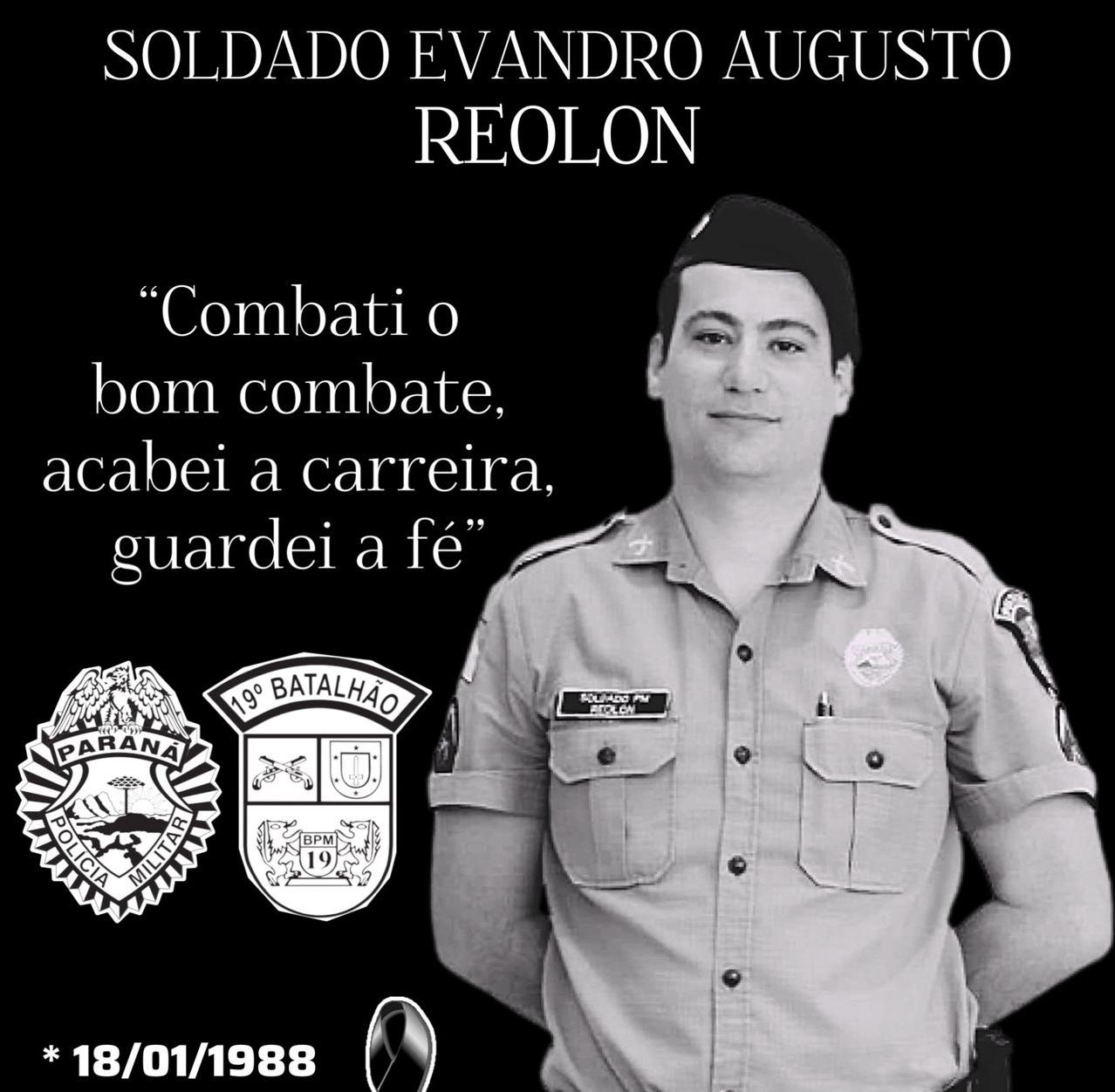 Família divulga horário do velório de policial militar em Santa Helena