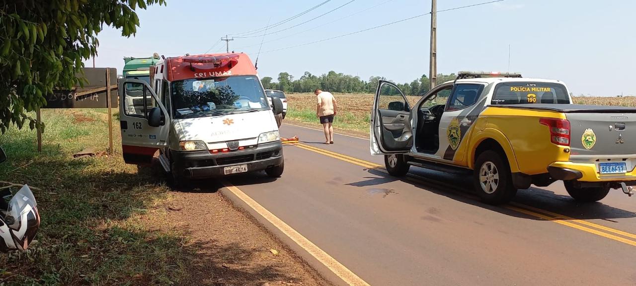 Homem transtornado é atropelado na PR 495, em Missal (Vídeo)