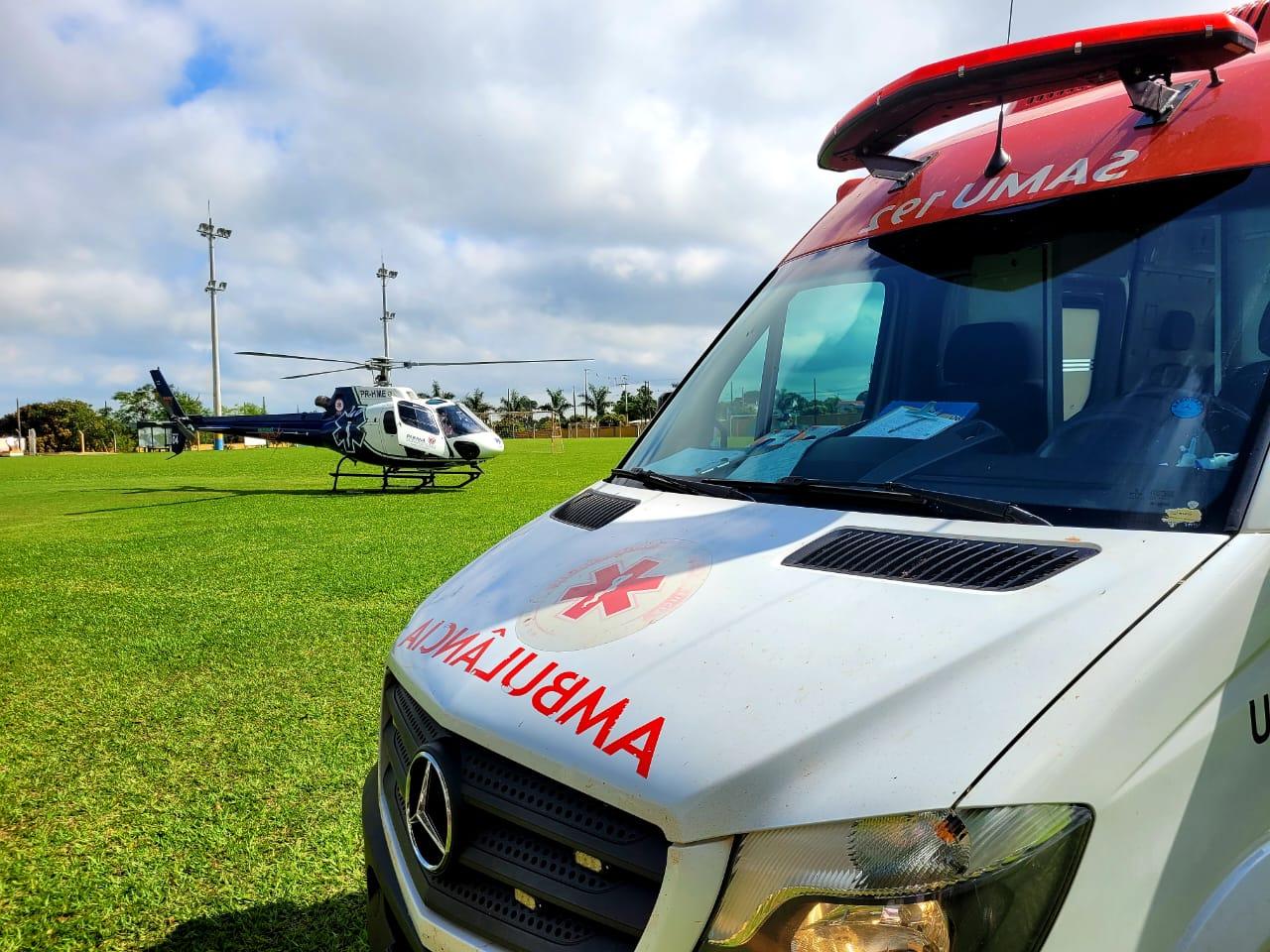 Serviço aeromédico transfere idoso para hospital de Cascavel