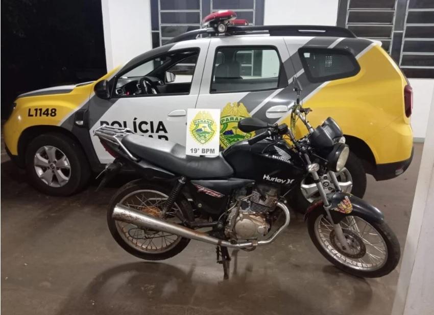 Jovem é preso com moto furtada em Ouro Verde do Oeste