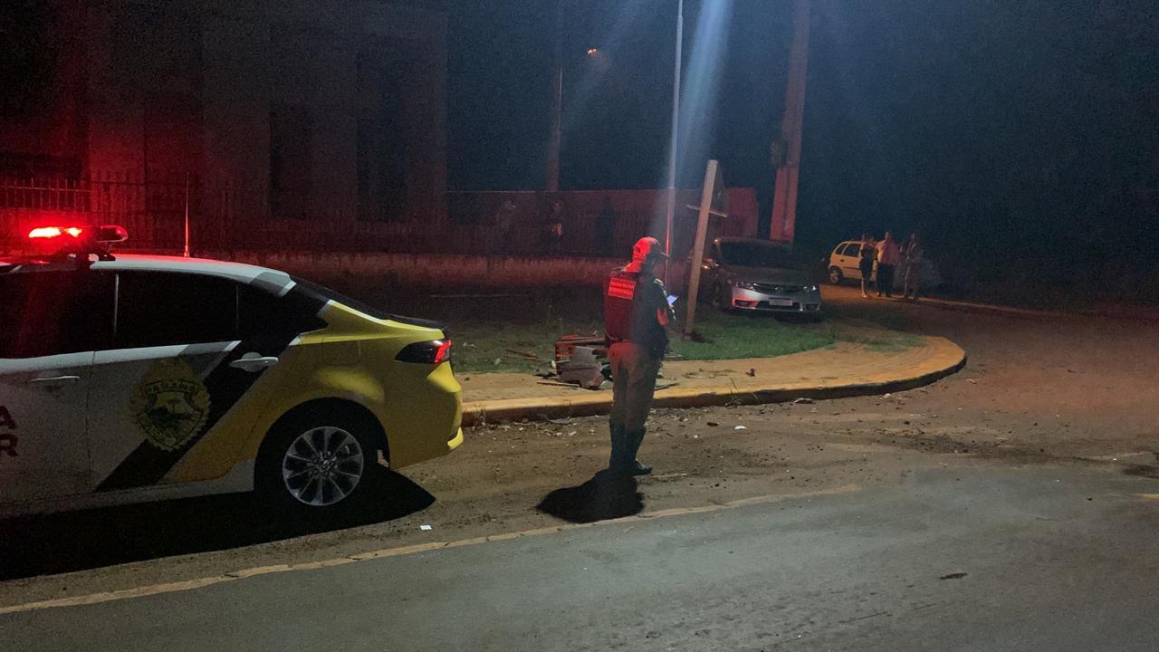 Motorista provoca acidente e foge do local, próximo ao Balneário de Santa Helena