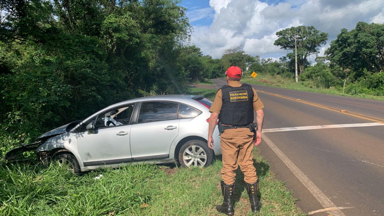 Polícia Rodoviária de Santa Helena registra acidente na PR 488 em Diamante D’Oeste