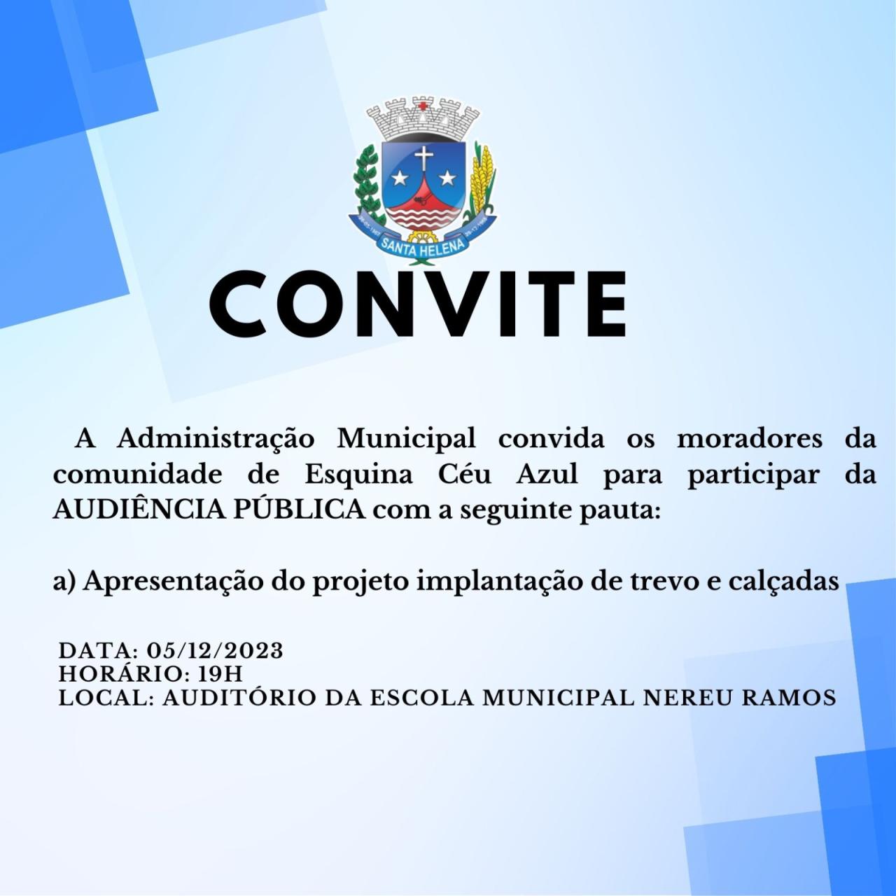 Esquina Céu Azul em Santa Helena terá trevo e novas calçadas. Audiência Pública ouve comunidade nesta terça