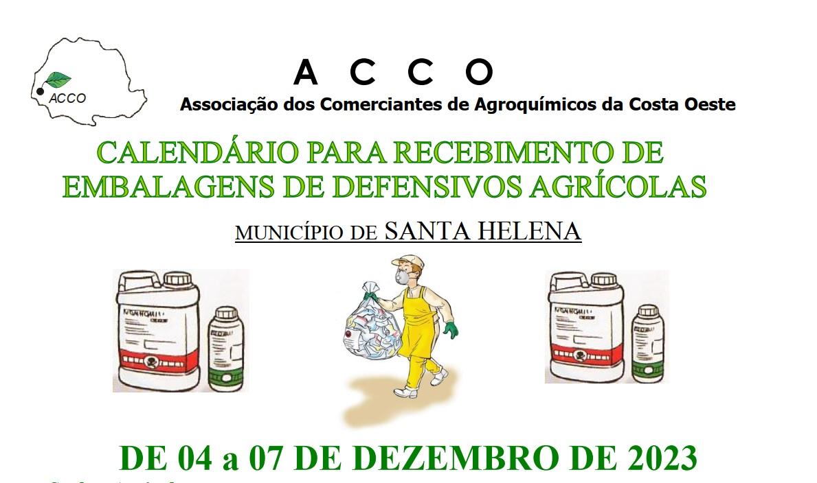 Inicia nesta segunda-feira (04), recolha de embalagens de agrotóxicos em Santa Helena