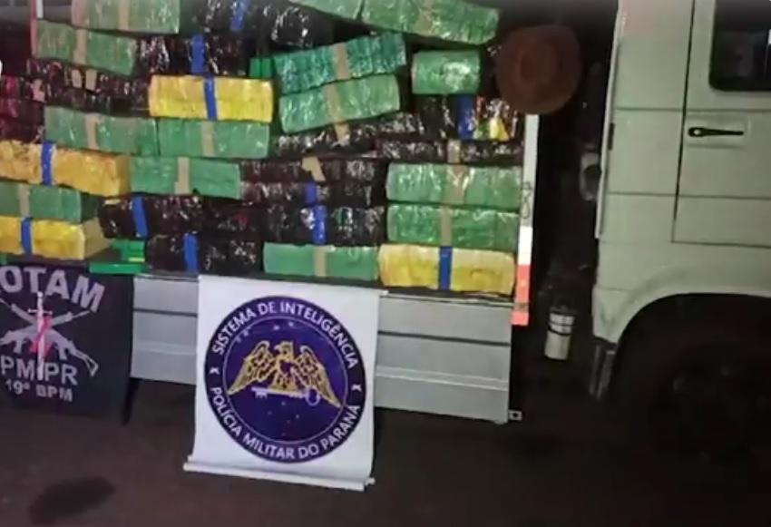 ROTAM apreende quase uma tonelada de maconha em Diamante do Oeste e prende duas pessoas