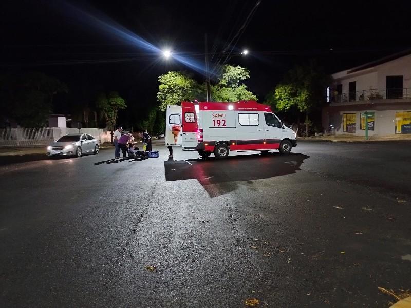 Entregador se fere em acidente no bairro Cidade Alta em Santa Helena
