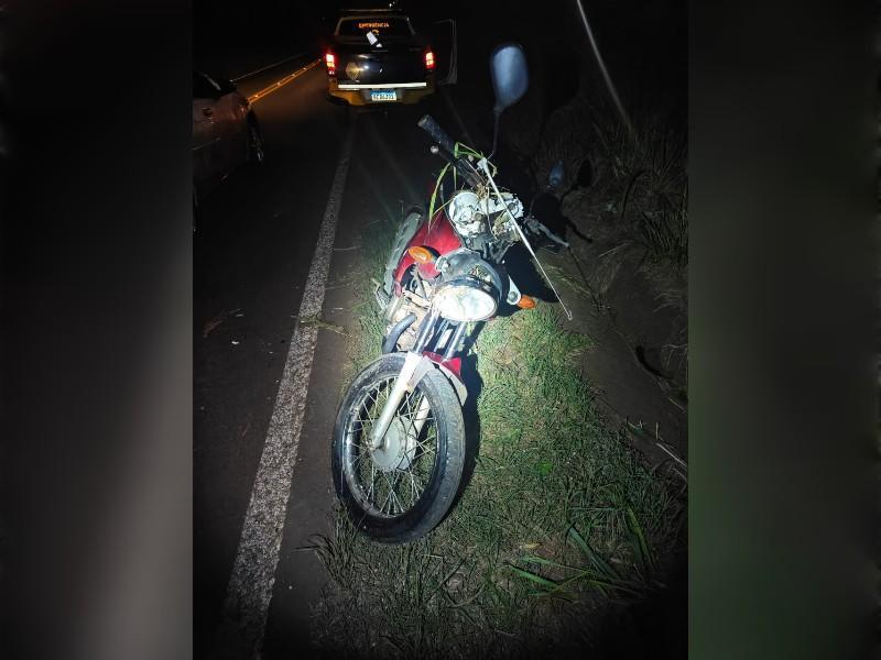 Motociclista fica ferido em acidente na PR 317, em Ouro Verde do Oeste