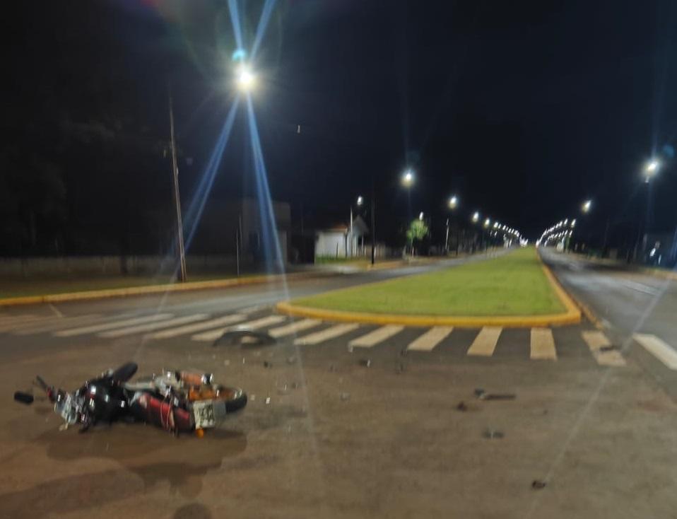 Motociclista fica ferido após acidente em distrito de Santa Helena