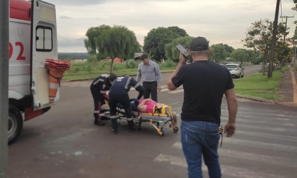 Mulher fica ferida em acidente no bairro Cidade Alta em Santa Helena