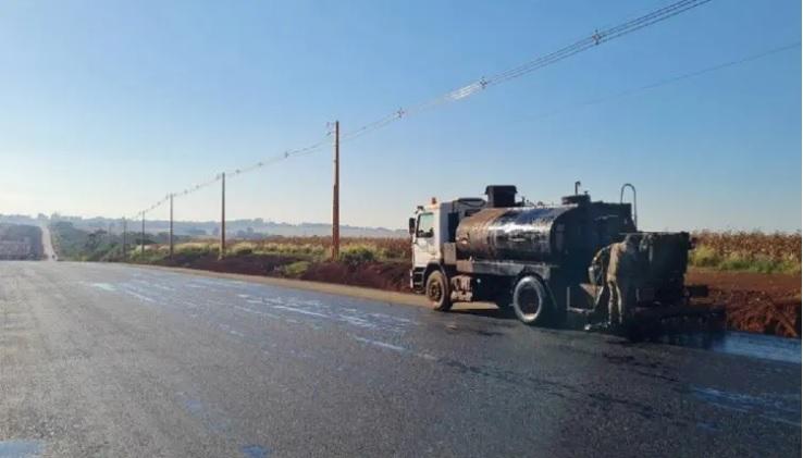 Avançam obras da Supercarretera no Paraguai, em frente a Santa Helena