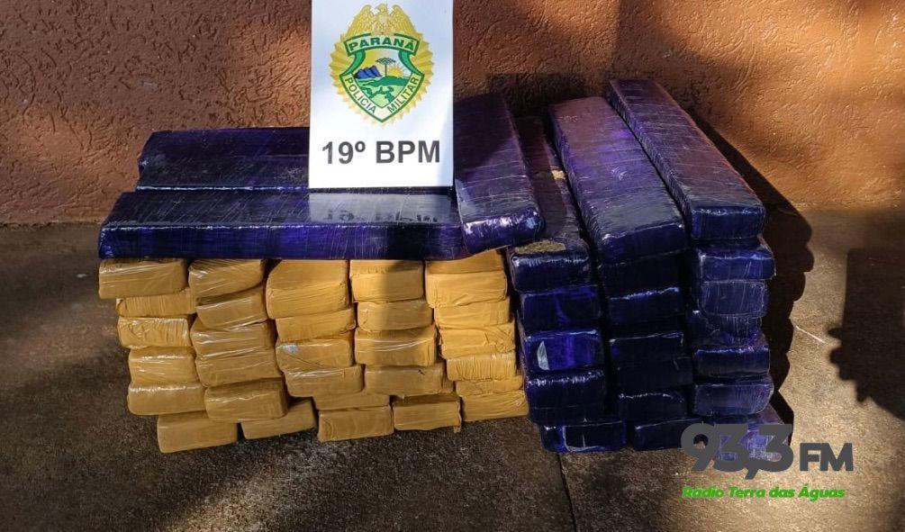 Durante abordagem, PM de Diamante D’Oeste apreende 42 kg de droga