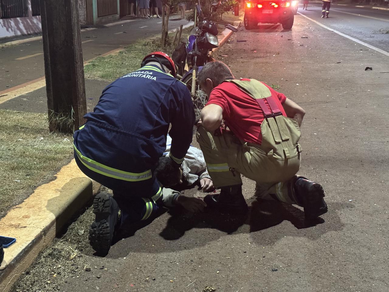 Motociclista fica gravemente ferido em acidente na PR 317 em Santa Helena