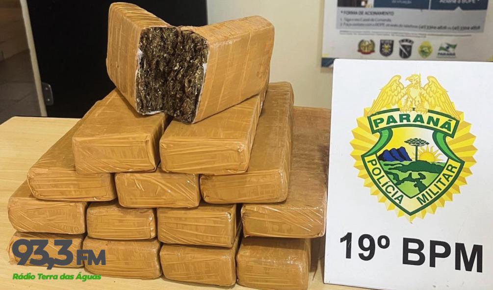 PM de Diamante do Oeste localiza e apreende quase 10 kg de droga escondida em vegetação