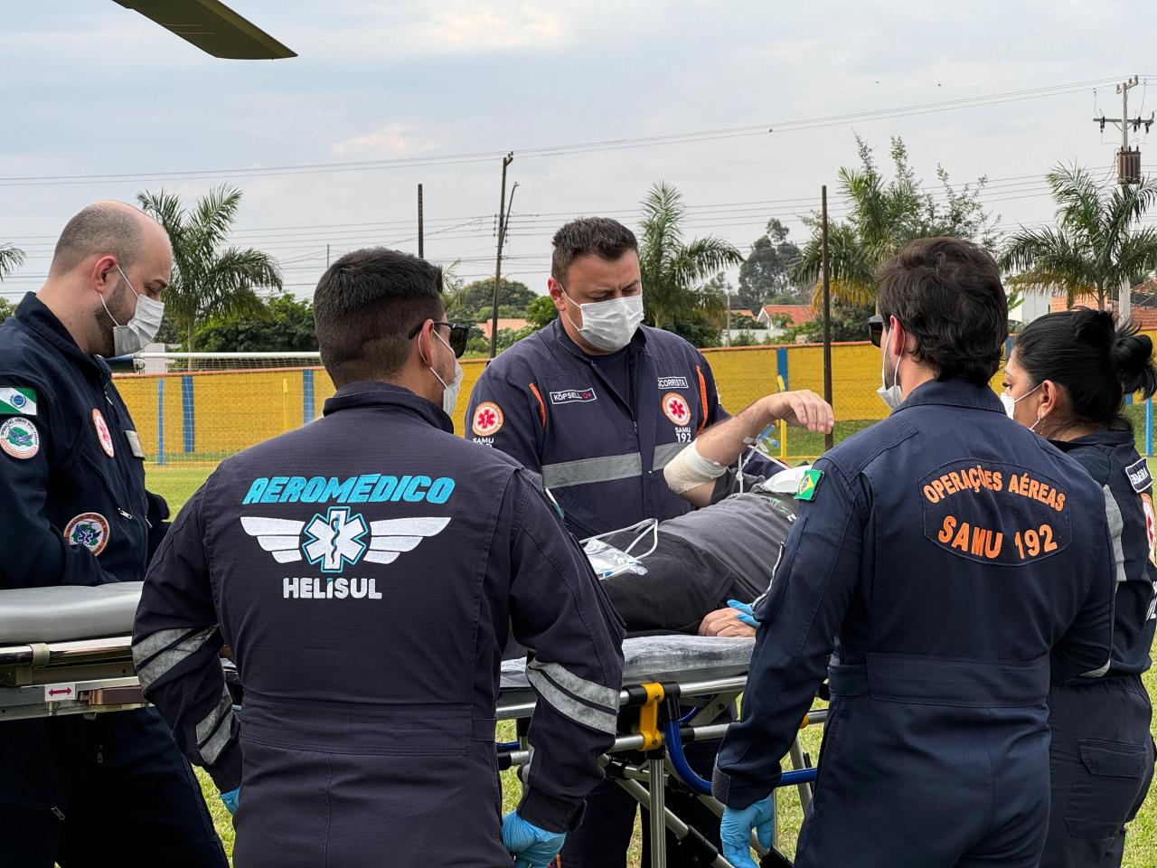 Santa-helenense é transferido de helicóptero para hospital em Toledo com hemorragia