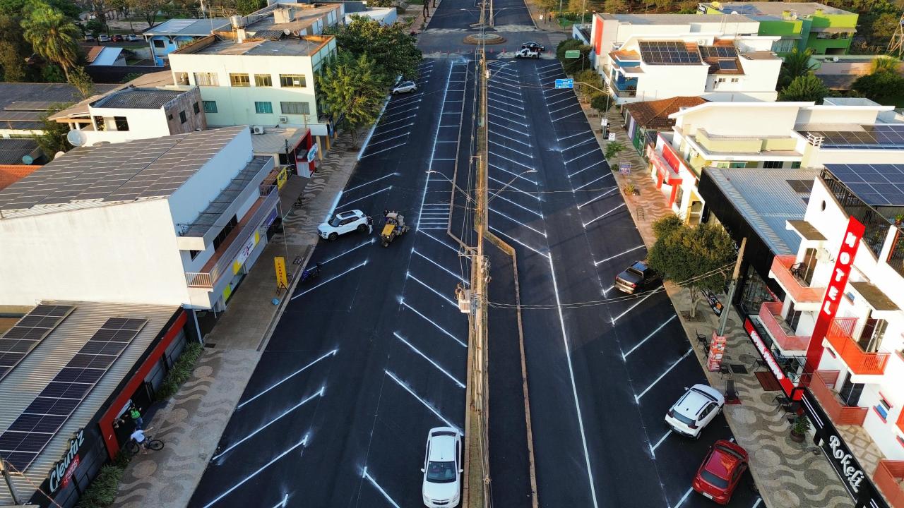 Em fase de teste, Av. Brasil em Santa Helena tem trecho modificado e população deve opinar