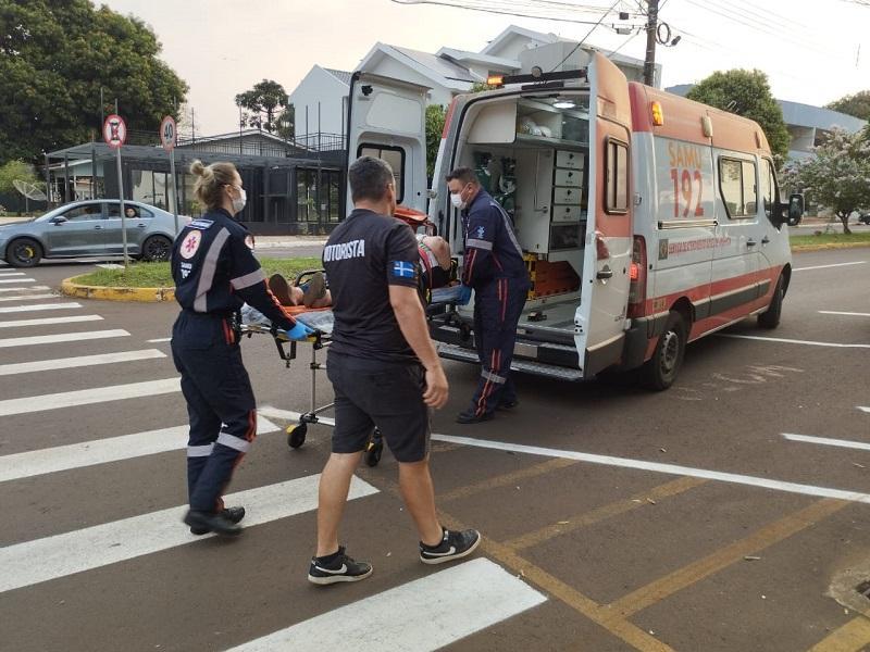 Mulher tem fratura exposta na mão em acidente em Santa Helena