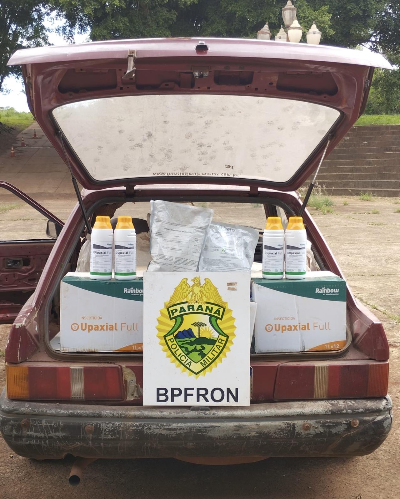 BPFRON apreende veículo com agrotóxicos em Entre Rios do Oeste