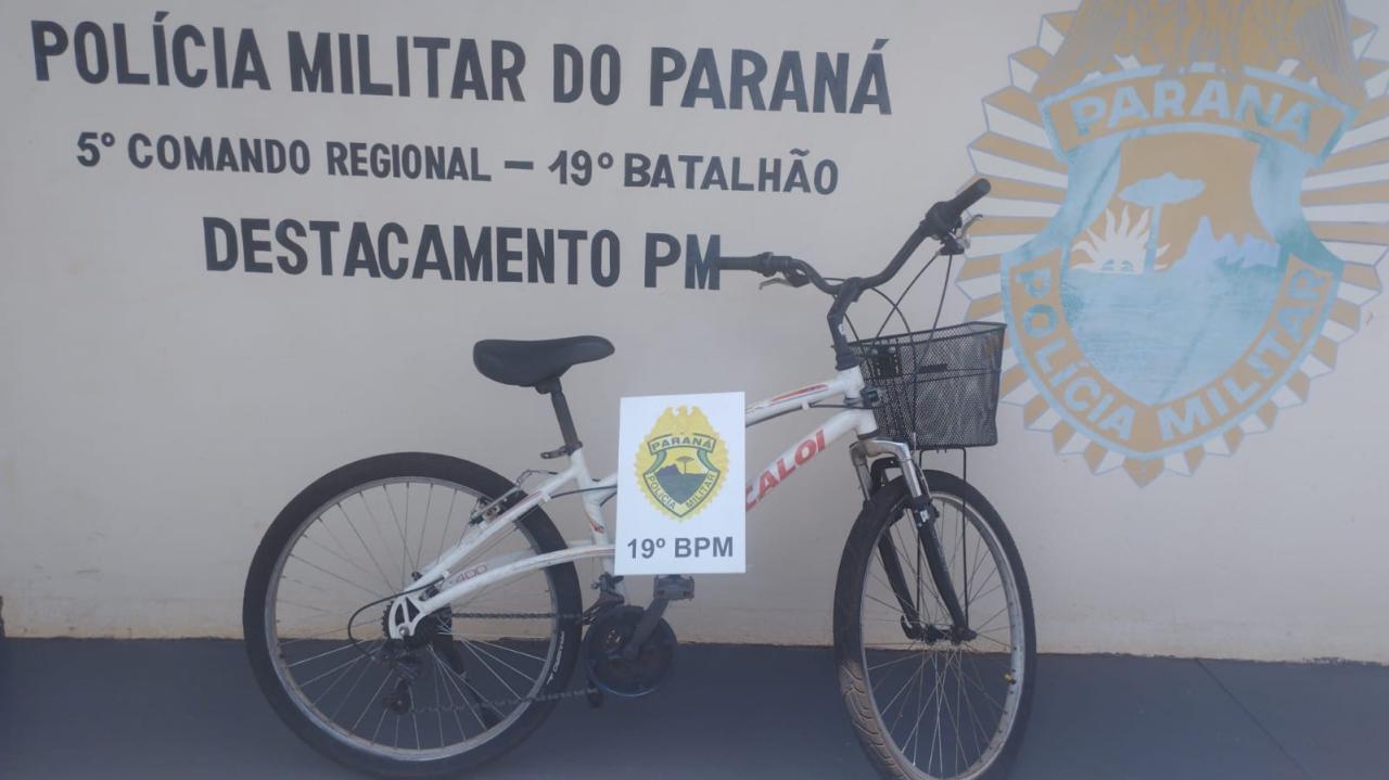 PM de Entre Rios do Oeste recupera bicicleta furtada e detém homem