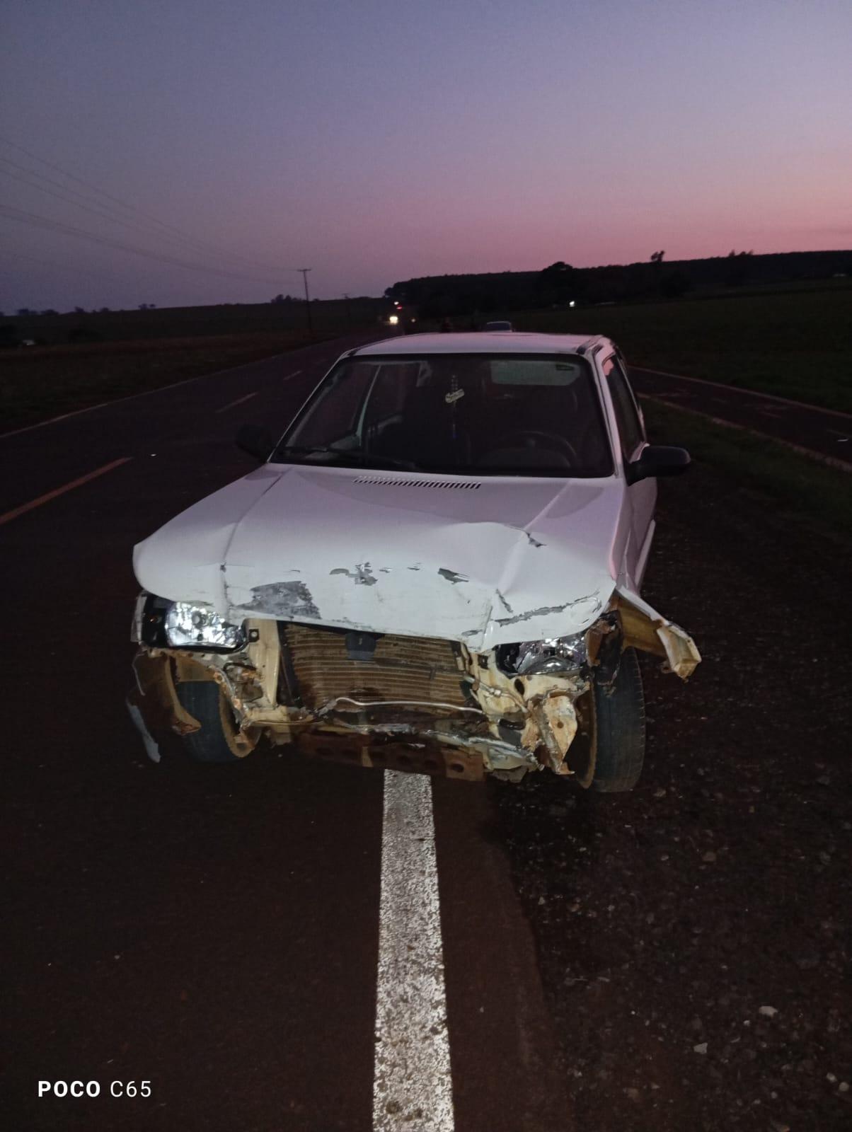 Veículos se envolvem em acidente na PR 495 em Santa Helena