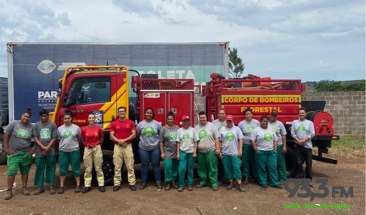 Corpo de Bombeiros de Santa Helena ministra treinamento à agentes da Associação Brilha Diamante