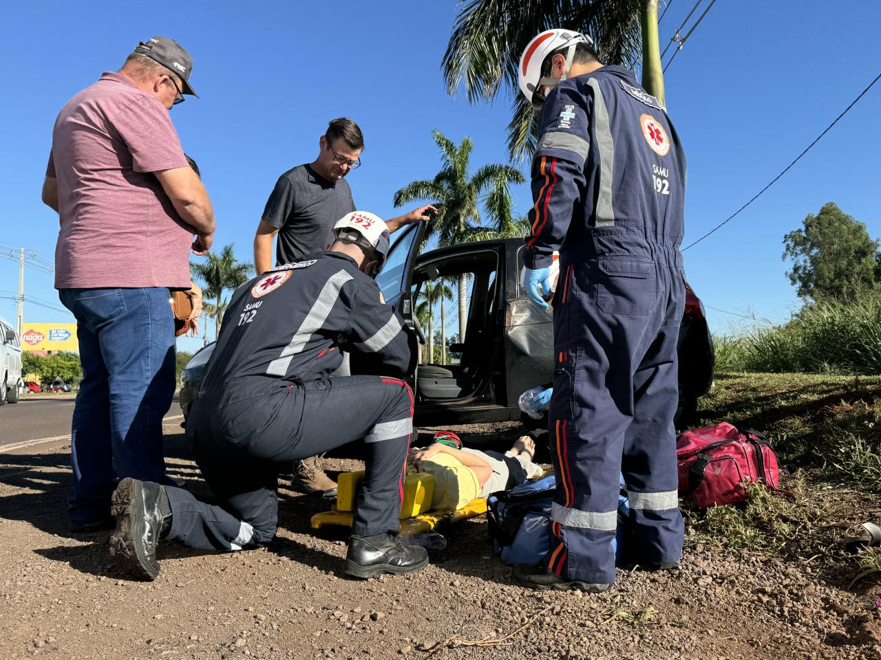 Mulher fica ferida em acidente na PR 488 em Santa Helena