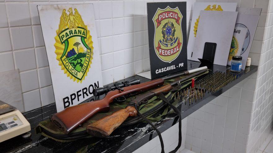 BPFron apreende espingardas e munições em região de contrabando