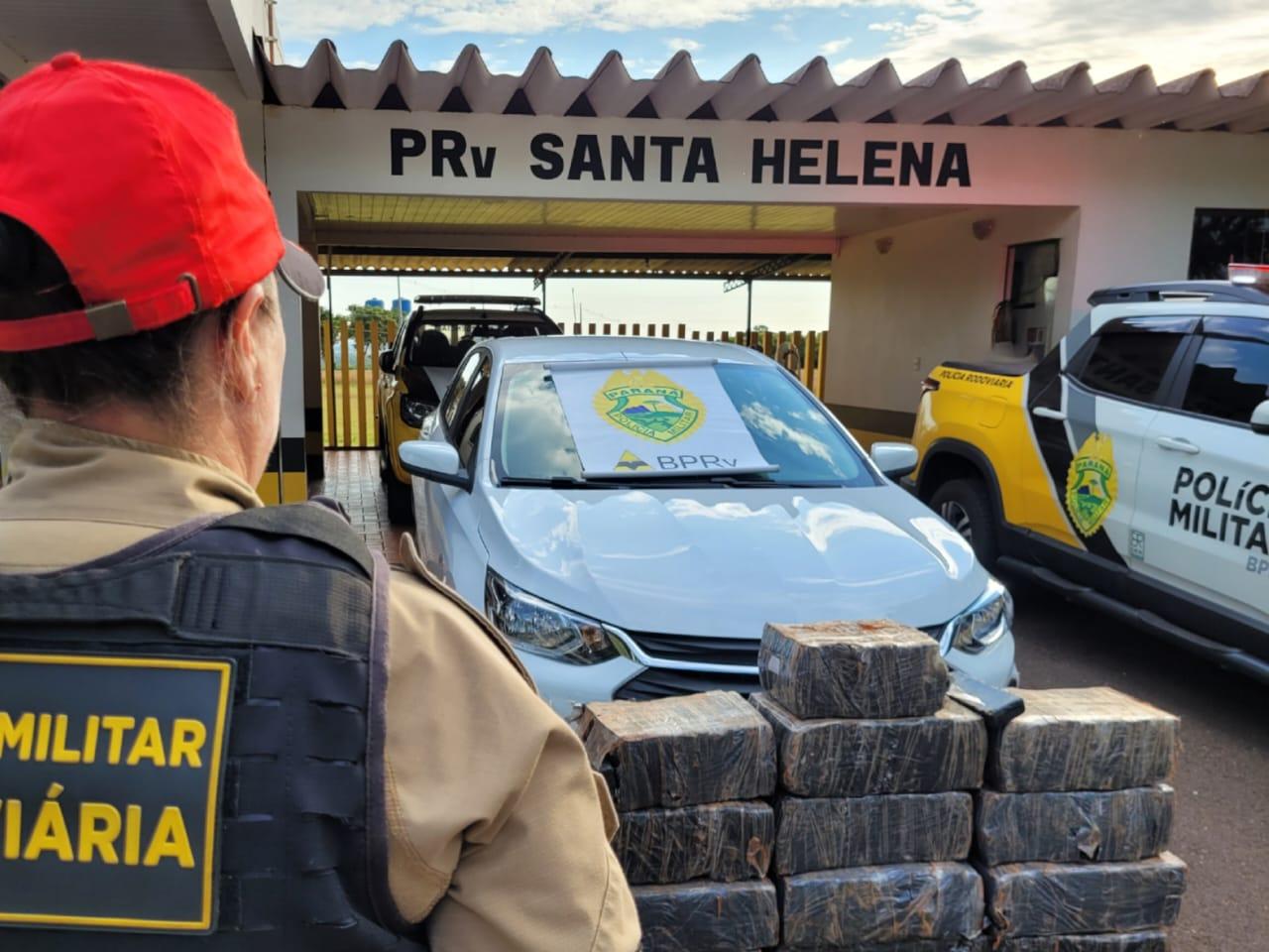 PRE de Santa Helena apreende 200Kg de maconha e recupera veículo roubado