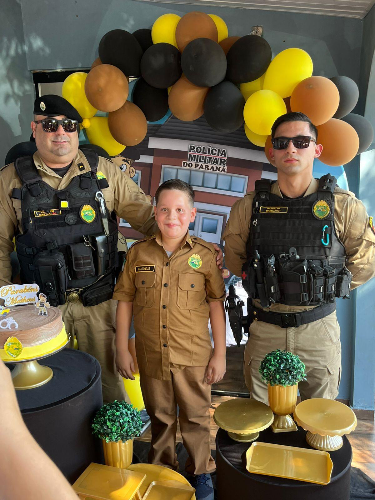Policiais de Itaipulândia realizam gesto nobre e tornam aniversário de menino inesquecível