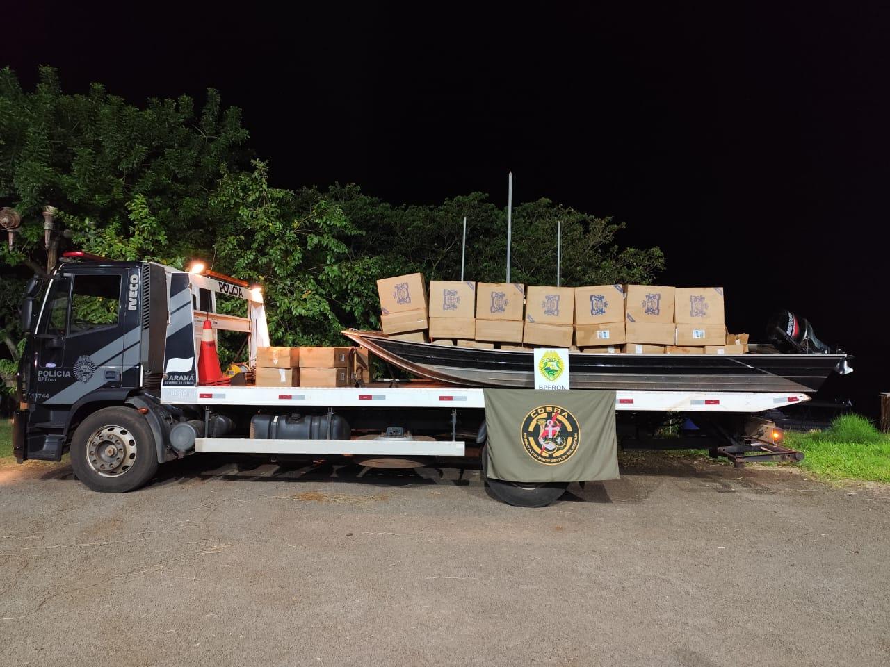 BPFRON apreende embarcação com cigarros em Santa Helena