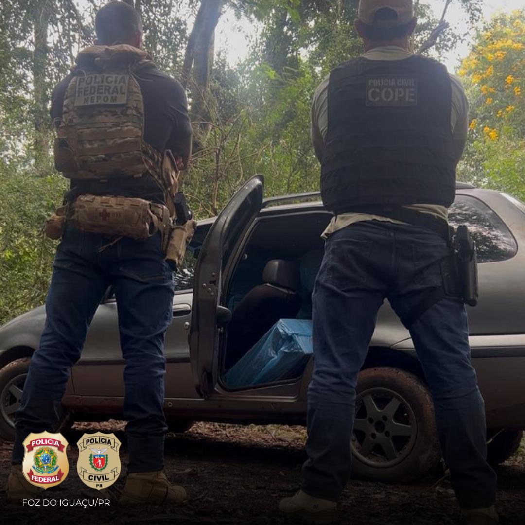 PF e PC apreendem veículo e barco com cigarros em Itaipulândia