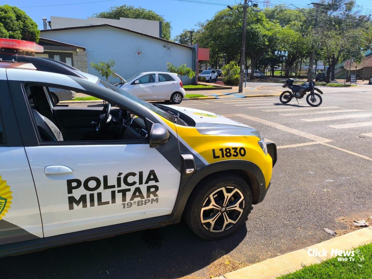 Acidente no centro de Santa Helena deixa motociclista ferido