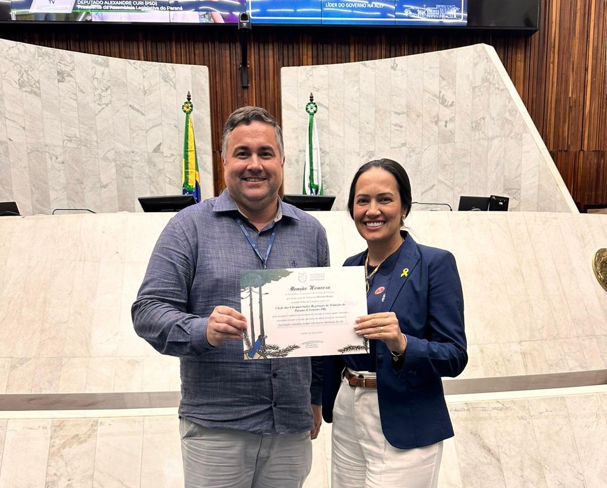 Gerente da 83ª Ciretran de Santa Helena recebe votos de congratulações da ALEP