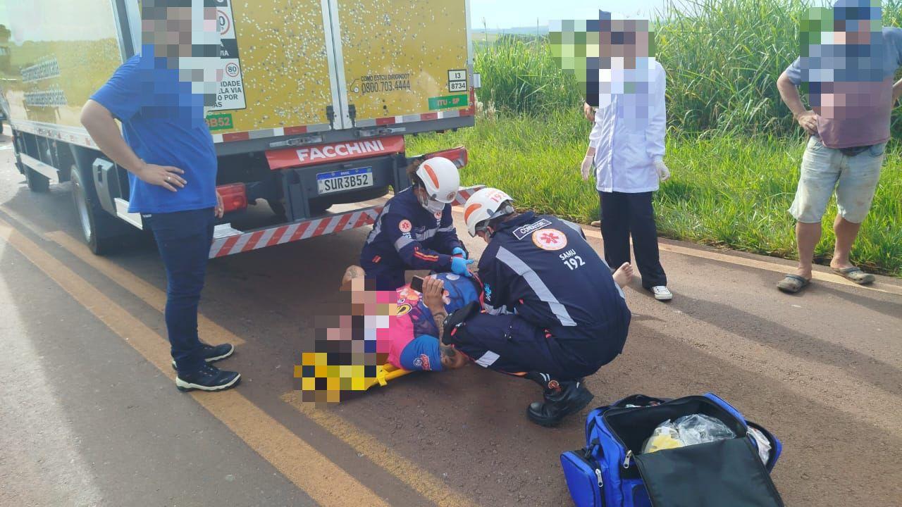 Morador de Santa Helena fica ferido em batida traseira na PR 488