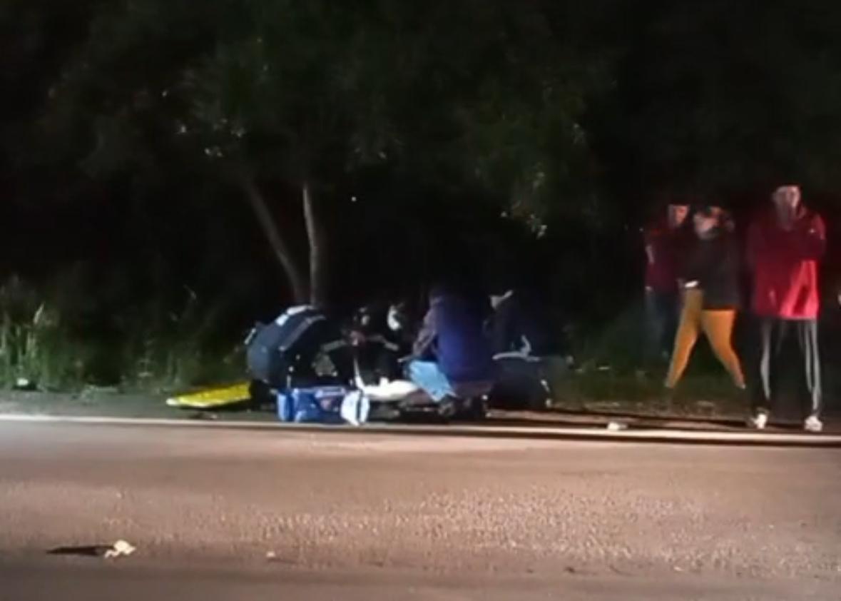 Mulher é atropelada ao cruzar rodovia entre Santa Helena e São José das Palmeiras