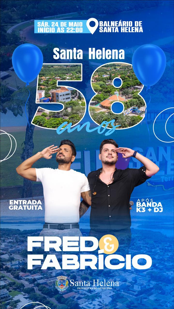 Show nacional, esportes e atrações para toda a família marcam os 58 anos de Santa Helena