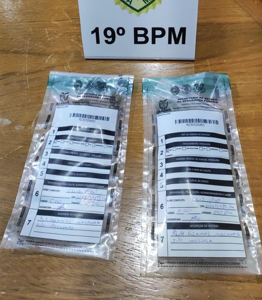 Dupla é presa pela Polícia Militar em posse de droga em São José das Palmeiras