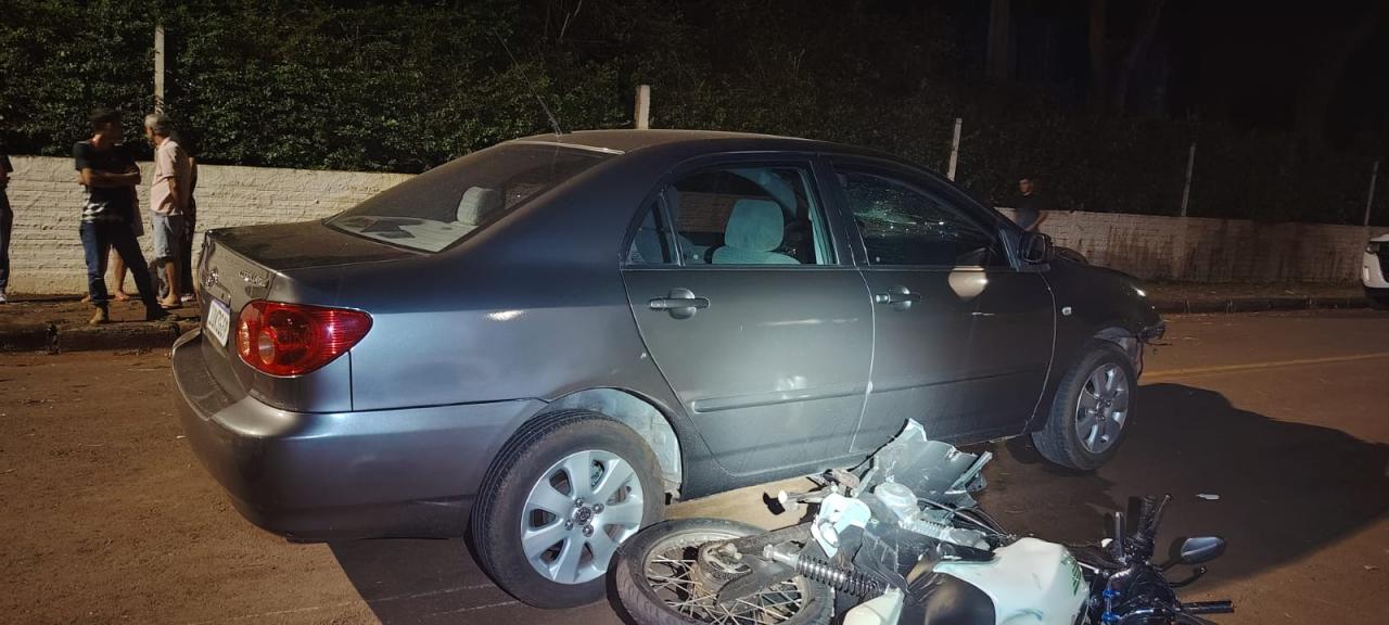 Colisão frontal deixa motociclista em estado grave na PR 497 em Missal