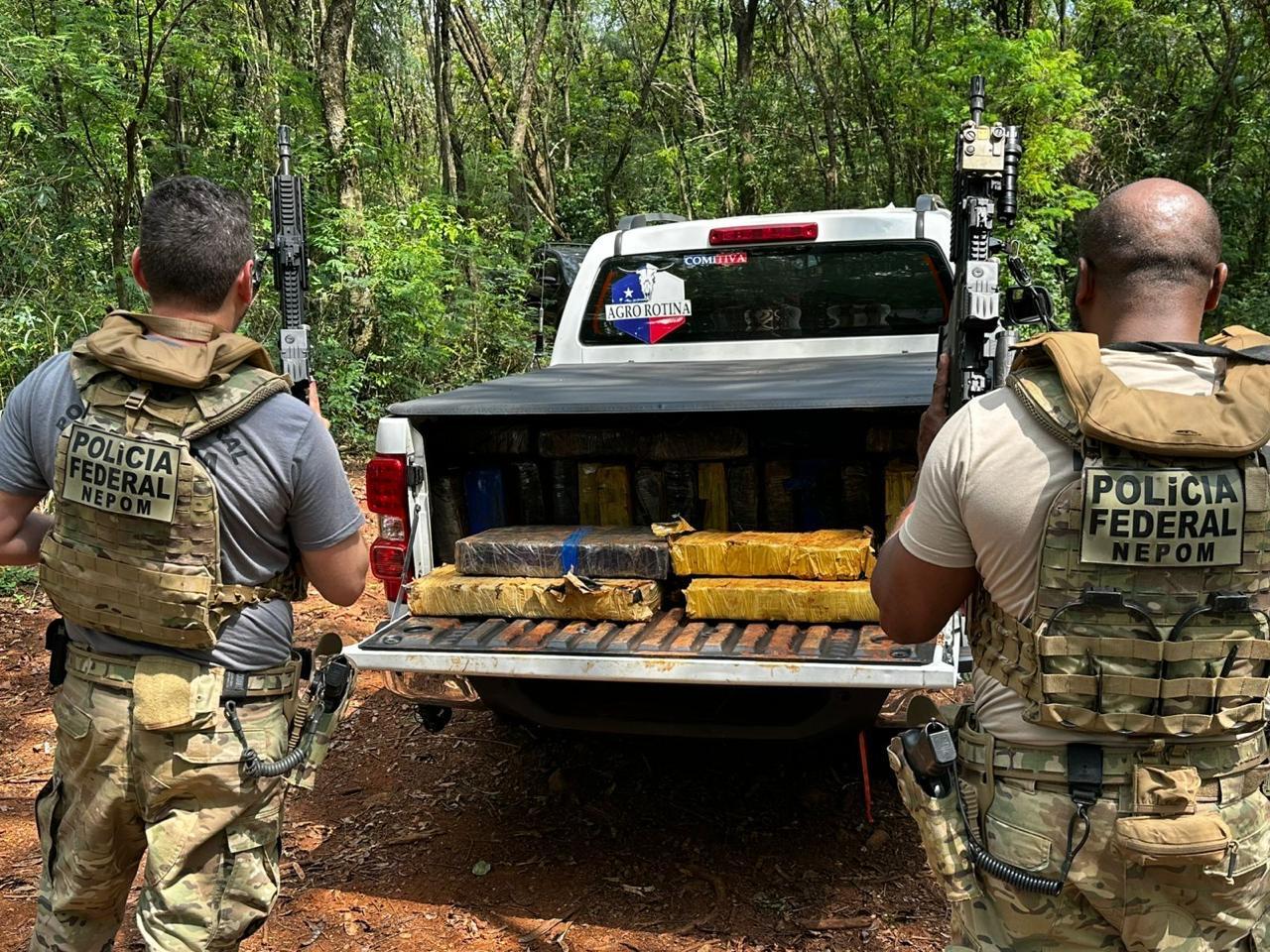 Forças policiais apreendem em Santa Helena veículo e uma tonelada de droga