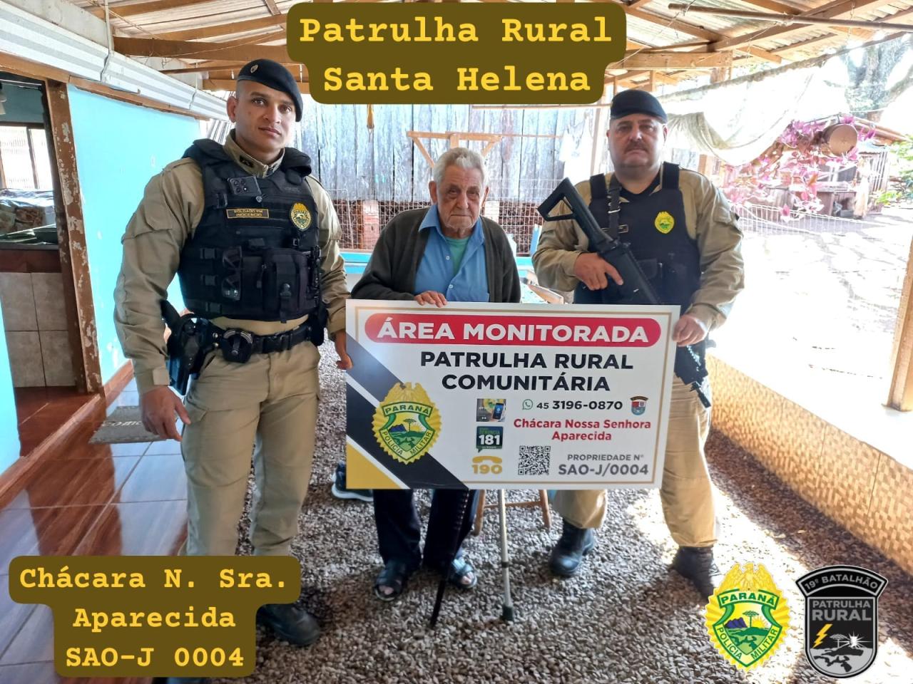 Patrulha Rural de SH entrega primeiras placas de monitoramento em São José das Palmeiras