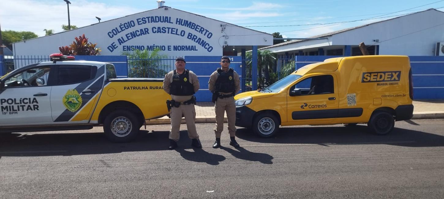 Patrulha Rural de Santa Helena realiza escolta dos Correios com as provas do ENEM