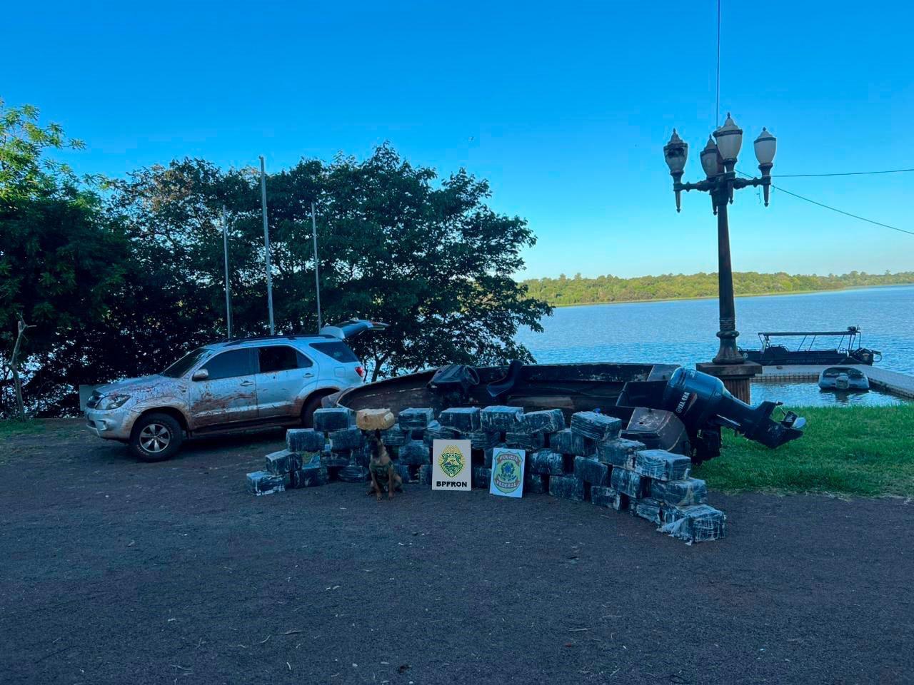 PF e BPFRON apreendem 800 kg de maconha em Pato Bragado