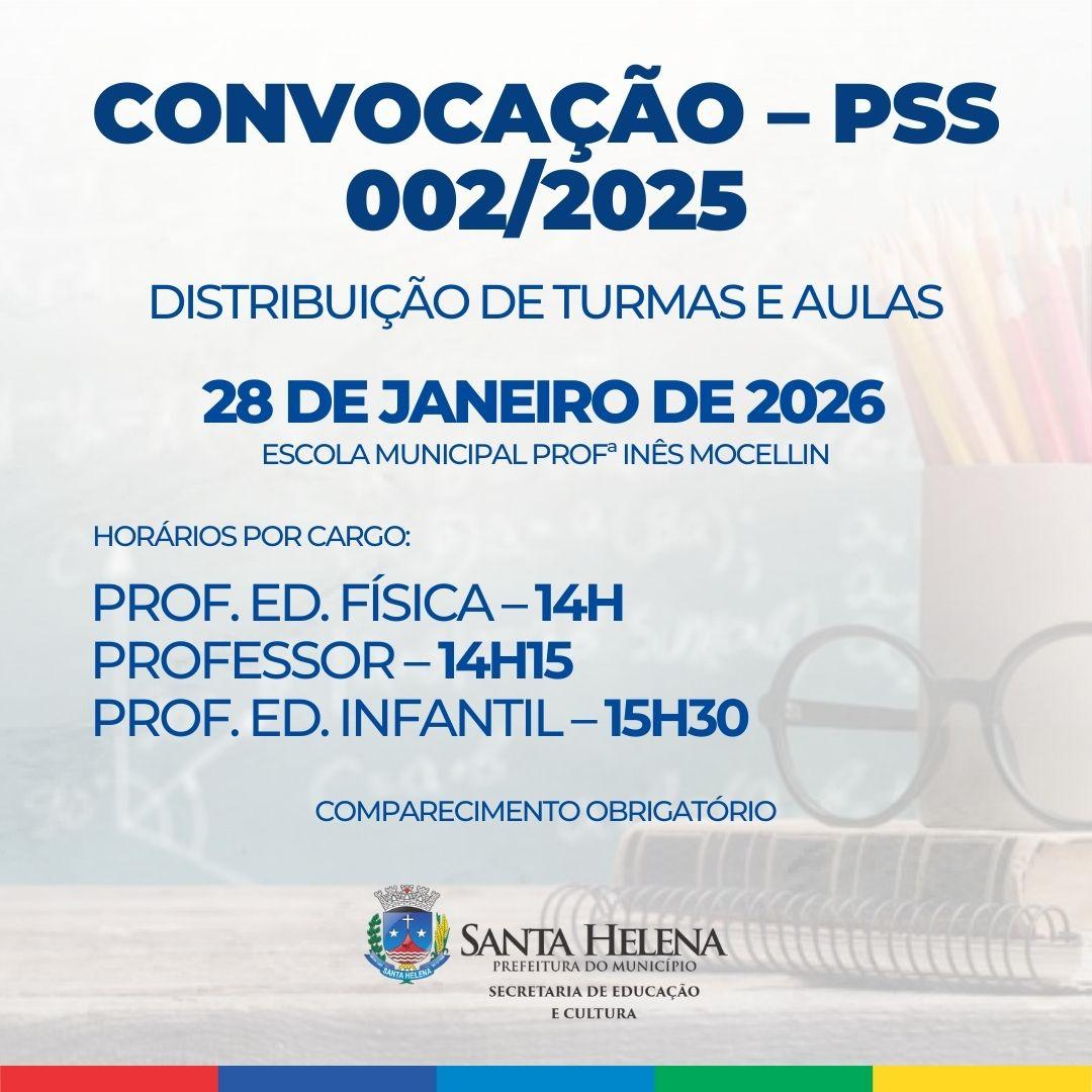 Educação convoca professores do PSS para distribuição de aulas em Santa Helena