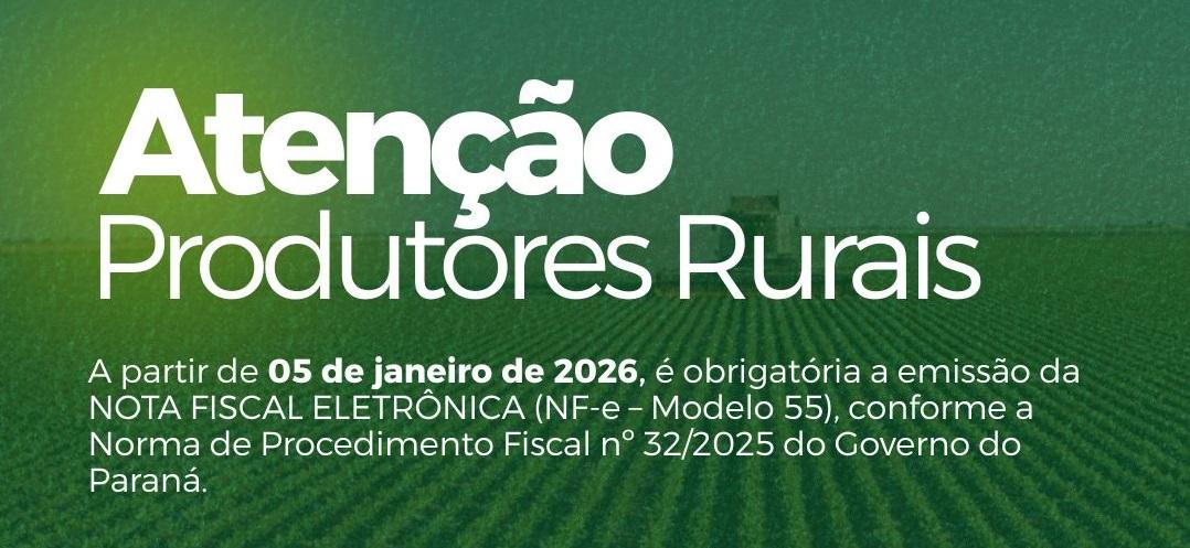 Emissão de Nota Fiscal Eletrônica será obrigatória para produtores rurais a partir de janeiro de 2026