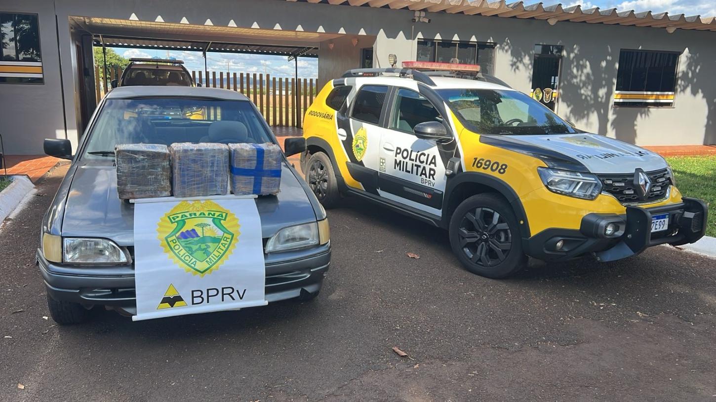 Polícia Rodoviária de Santa Helena apreende veículo com droga e prende motorista