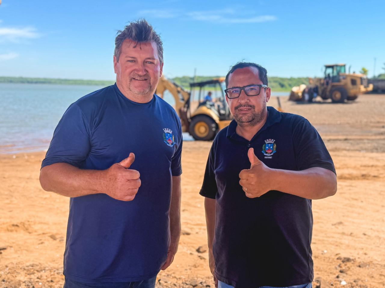 Município realiza melhorias na rampa de acesso ao lago no Balneário de Santa Helena