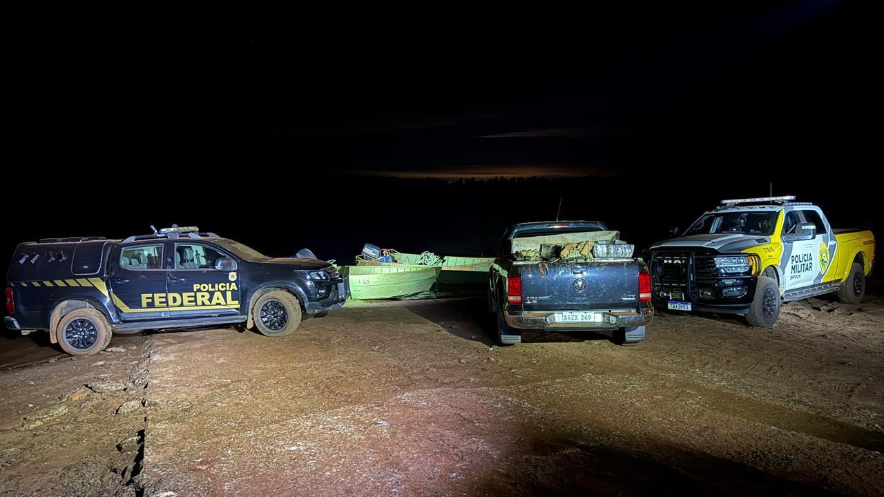 PF e PM apreendem uma tonelada de maconha e caminhonete em Santa Helena